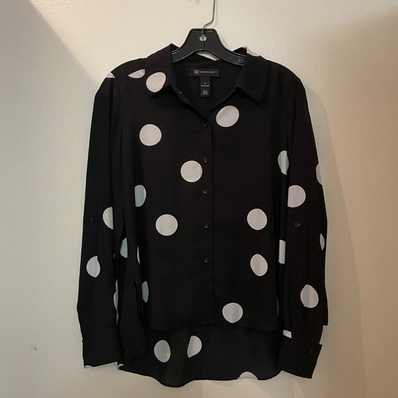 INC International Concepts High-Low Button-up Blouse - Picture 2 of 6